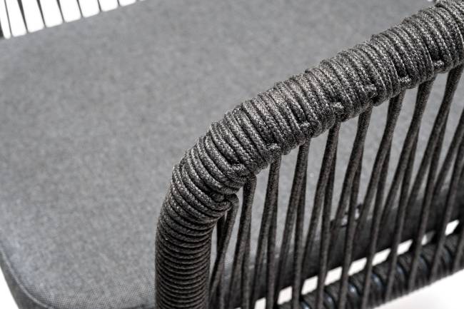 "Венето" обеденная группа на 6 персон со стульями "Марсель", каркас темно-серый, роуп темно-серый