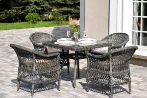 "Сицилия" обеденная группа плетеная, цвет графит "Сицилия" обеденная группа плетеная, цвет графит