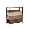 Комод Leset Локи 6 ящ. с полкой Коричневый Бежевый, светло-коричневый, темно-коричневый