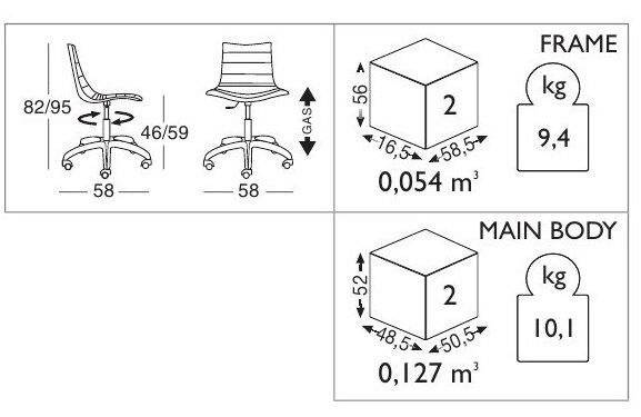 Стул офисный на колесах Zeus Pop белый 580х580х820-950 мм Стул офисный на колесах Zeus Pop белый 580х580х820-950 мм
