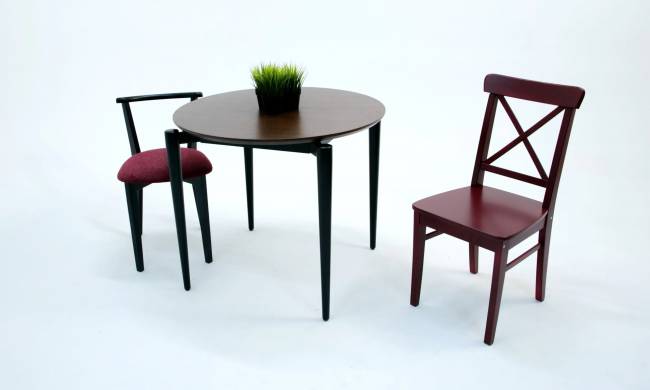 Стол Pawook К 90 чёрный/орех