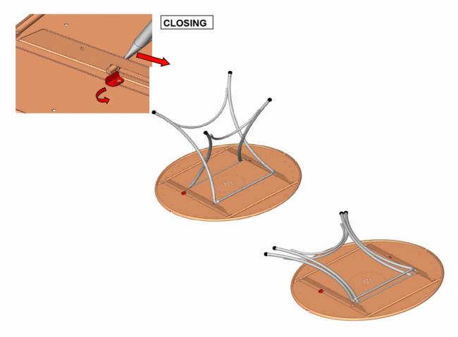 Стол металлический складной Pigalle белый Ø1050х740 мм
