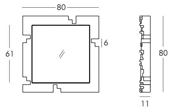 Зеркало настенное Pixel Standard 800х110х800 мм