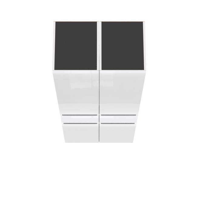 Два шкафа-пенала с выдвижным ящиком Сидней цвет белый/чёрный/МДФ белый глянец