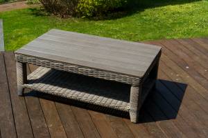 Кофейный столик из искусственного ротанга "Венеция", коричневый Кофейный столик из искусственного ротанга "Венеция", коричневый