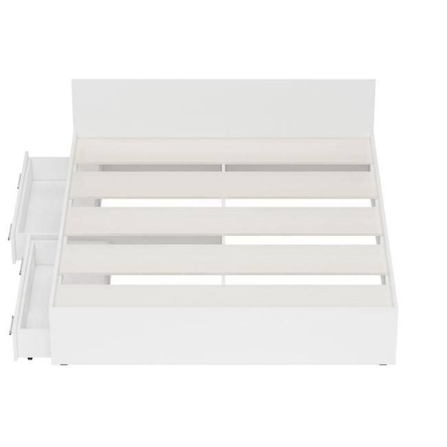 Кровать белая с ящиками Стандарт 1800 цвет белый