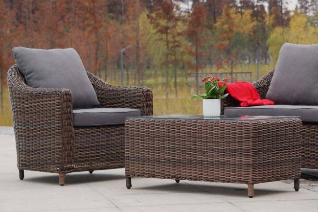 "Кон Панна" лаунж-зона из искусственного ротанга, цвет коричневый