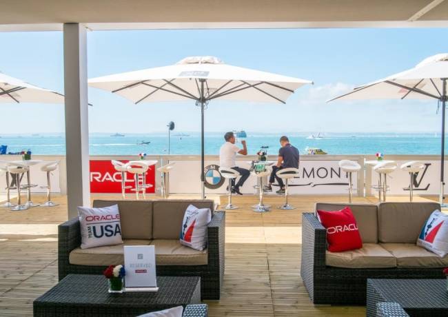 Зонт профессиональный телескопический 3х4 м Leonardo Telescopic антрацит, слоновая кость 3000х4000 мм