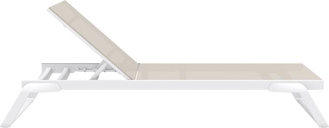 Шезлонг-лежак металлический Tropic белый, бежевый 2100х720х310 мм