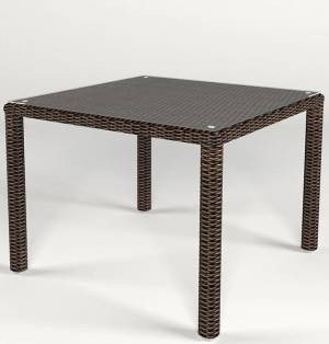 Cтол обеденный "Малага" квадратный, из искусственного ротанга, коричневый, черный