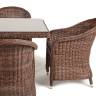 "Фредо" обеденная группа из искусственного ротанга, цвет коричневый
