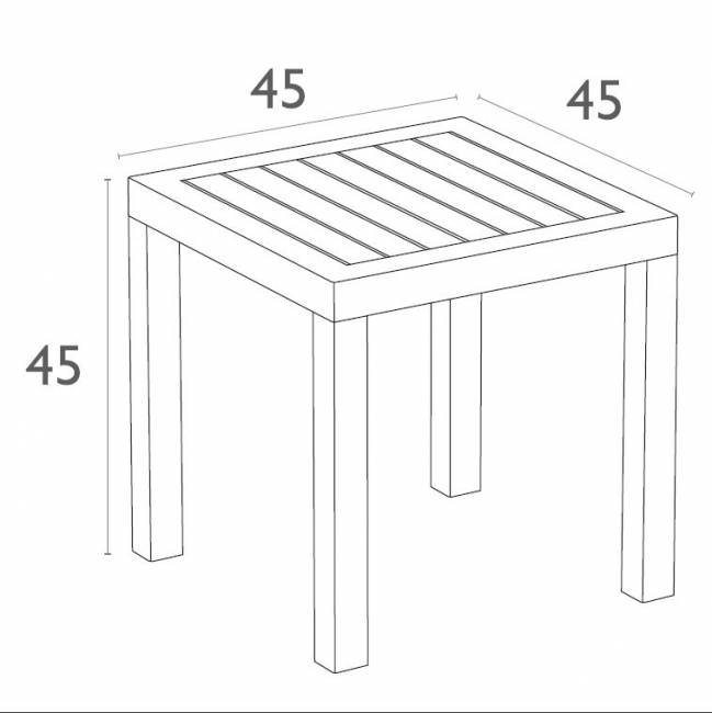 Столик пластиковый для лежака Ocean Side Table бежевый 450х450х450 мм