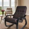 Кресло-качалка Сайма экокожа шоколад, каркас венге структура