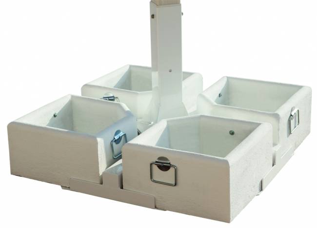 Зонт профессиональный двухкупольный 3х6 м Alu Double Starwhite белый, бордовый 3000х6000 мм