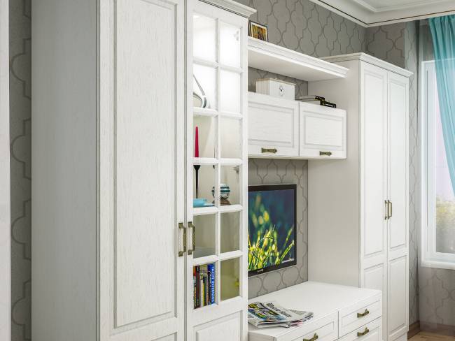 Ливерпуль Шкаф-витрина + карниз