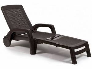 Шезлонг B:rattan MIAMI складной, коричневый (дисконт)