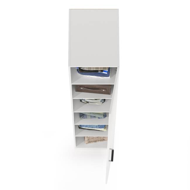 Шкаф-пенал Валенсия 13.207 цвет белый шагрень