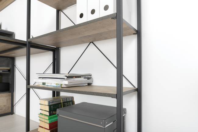 TV-тумба со стеллажом Трувор 13.151.02 цвет дуб гранж песочный/интра