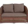 "Кон Панна" диван из искусственного ротанга двухместный, цвет коричневый
