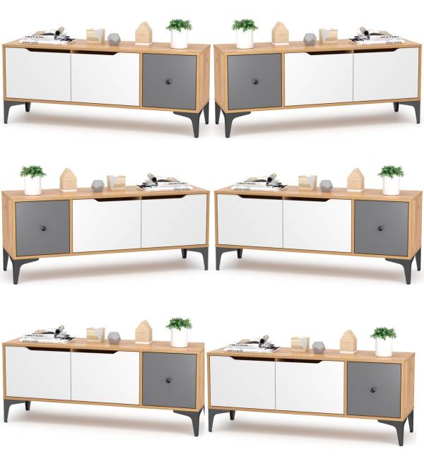 Тумба под ТВ Вайс 13.270.01 цвет дуб золотой/тёмно-серый/МДФ милк софт Тумба под ТВ Вайс 13.270.01 цвет дуб золотой/тёмно-серый/МДФ милк софт