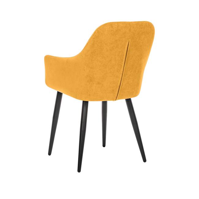 Стул с подлокотниками Leset Слим, каркас Черный, велюр Горчица Горчица Черный