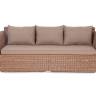 "Капучино" диван из искусственного ротанга трехместный, цвет коричневый