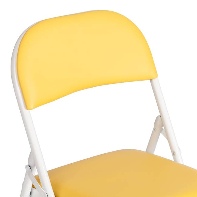 Стул складной FOLDER (mod. 3022G) каркас: металл, сиденье/спинка: экокожа, 46.5 х 47.5 х 79 см, yellow (желтый) / white (белый) (Комплект из 6 шт.) желтый, белый каркас: металл, сиденье/спинка: экокожа Стул складной FOLDER (mod. 3022G) каркас: металл, сиденье/спинка: экокожа, 46.5 х 47.5 х 79 см, yellow (желтый) / white (белый) (Комплект из 6 шт.) желтый, белый каркас: металл, сиденье/спинка: экокожа