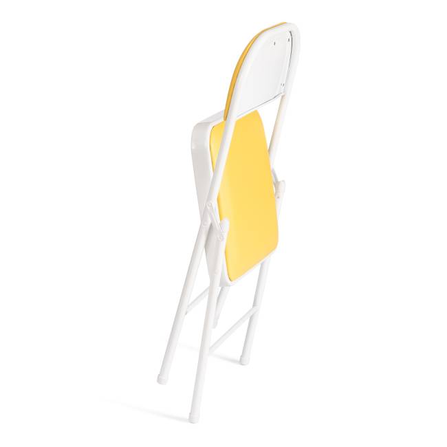 Стул складной FOLDER (mod. 3022G) каркас: металл, сиденье/спинка: экокожа, 46.5 х 47.5 х 79 см, yellow (желтый) / white (белый) (Комплект из 6 шт.) желтый, белый каркас: металл, сиденье/спинка: экокожа Стул складной FOLDER (mod. 3022G) каркас: металл, сиденье/спинка: экокожа, 46.5 х 47.5 х 79 см, yellow (желтый) / white (белый) (Комплект из 6 шт.) желтый, белый каркас: металл, сиденье/спинка: экокожа