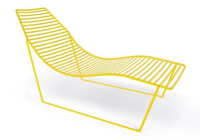 Шезлонг-лежак металлический Link Lounge желтый 1530х710х820 мм
