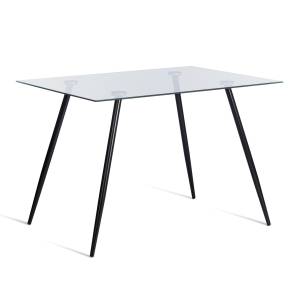 Стол SOPHIA (mod. 5003) металл/стекло (8мм), черный / прозрачный , 110 х 80 х 75 см черный / прозрачный металл/стекло (8мм)