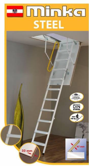 Чердачная складная лестница STEEL 120х70