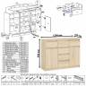 Комод с ящиками и дверками Мори МК1200.4 цвет дуб сонома