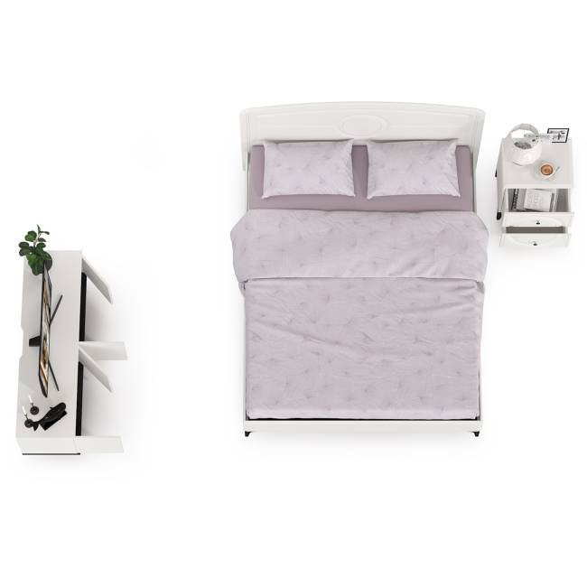 Комплект мебели в спальню Валенсия № 11 цвет белый шагрень/чёрный