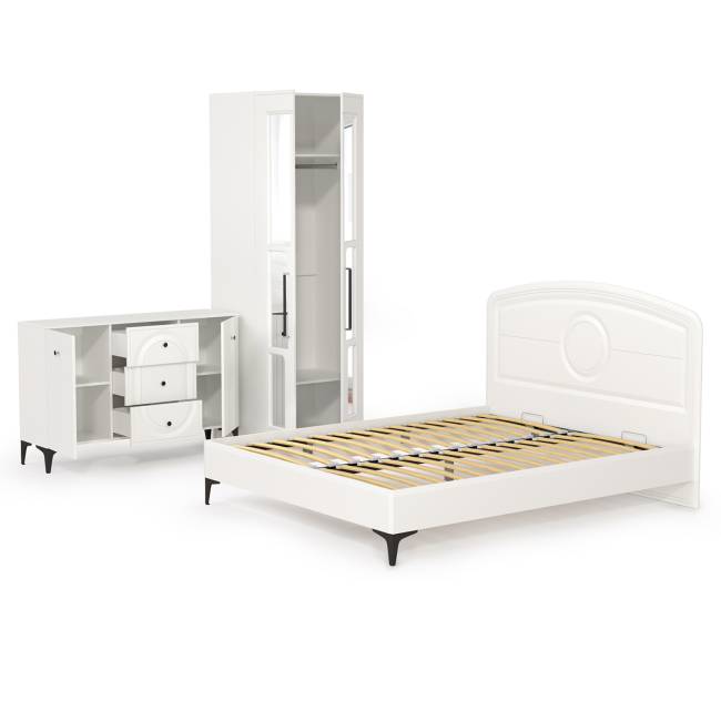 Белая мебель для спальни Валенсия № 17 цвет белый шагрень