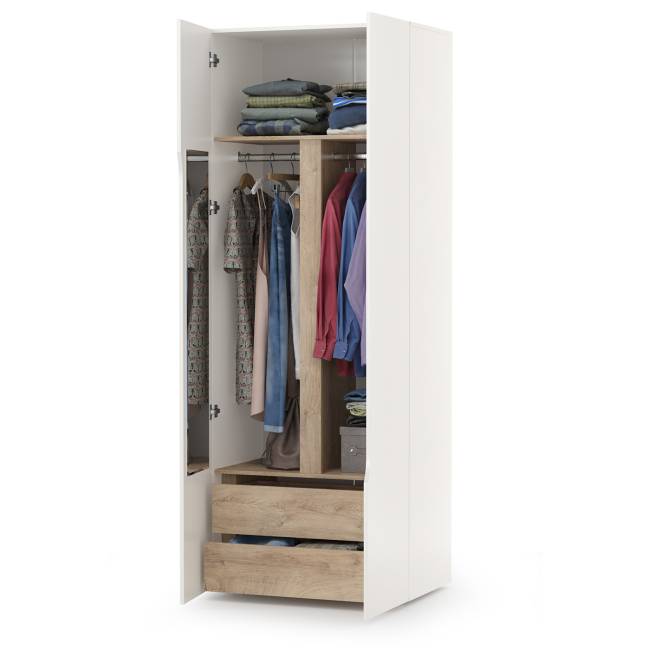 Шкаф двухстворчатый Муссон 13.198 цвет белый/дуб эндгрейн элегантный Шкаф двухстворчатый Муссон 13.198 цвет белый/дуб эндгрейн элегантный