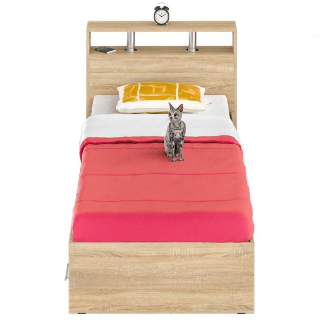 Кровать с ящиками Камелия 900 цвет дуб сонома