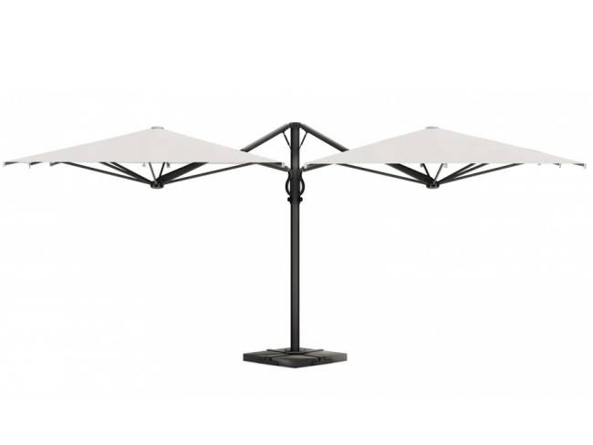 Зонт профессиональный двухкупольный 3.5х7.5 м Galaxia Dual T Carbon антрацит, слоновая кость 3500х7500 мм