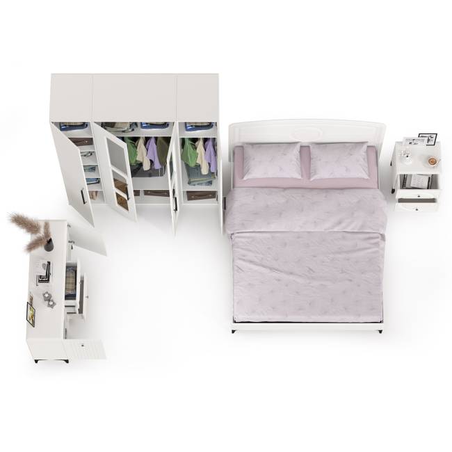 Валенсия Спальня № 31 цвет белый шагрень