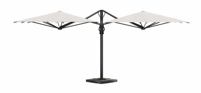 Зонт профессиональный двухкупольный 2.9х6 м Galaxia Dual V Carbon антрацит, слоновая кость 2900х6000 мм