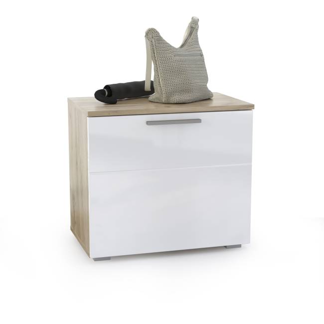 Тумба Лайн 13.234 цвет дуб крафт серый/фасады МДФ белый глянец Тумба Лайн 13.234 цвет дуб крафт серый/фасады МДФ белый глянец