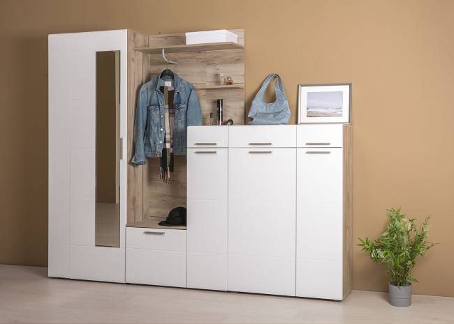 Тумба Лайн 13.234 цвет дуб крафт серый/фасады МДФ белый глянец Тумба Лайн 13.234 цвет дуб крафт серый/фасады МДФ белый глянец