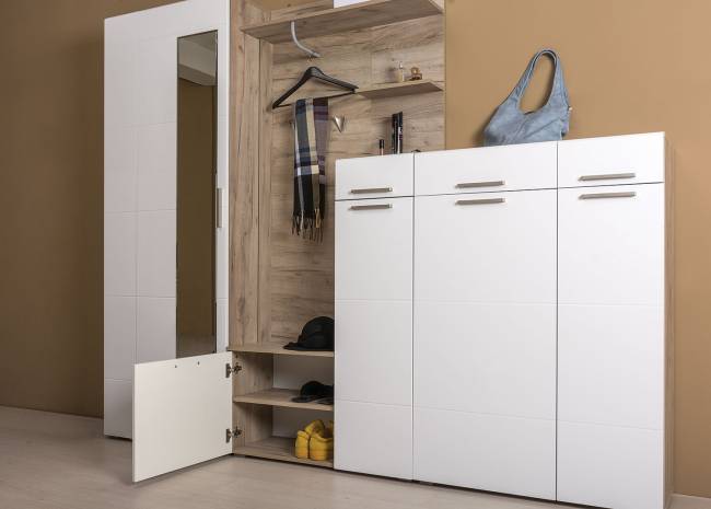 Тумба Лайн 13.234 цвет дуб крафт серый/фасады МДФ белый глянец Тумба Лайн 13.234 цвет дуб крафт серый/фасады МДФ белый глянец