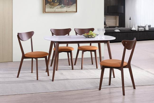 Стол обеденный MAX (Макс) основание бук, столешница мдф, 140 х 80 х 75см, Белый + Коричневый Белый + Коричневый основание бук, столешница мдф