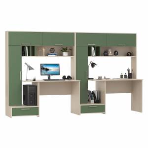 Лайт столы письменные 03.243Н цвет сатин/дымчатый зелёный