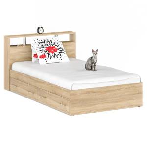 Кровать с ящиками Камелия 1200 цвет дуб сонома