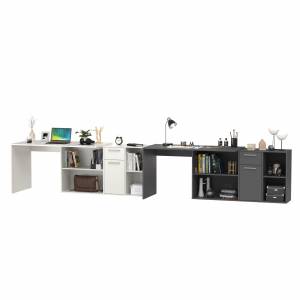 Два письменных стола-трансформера Лайт 03.245 цвет белый шагрень/тёмно-серый