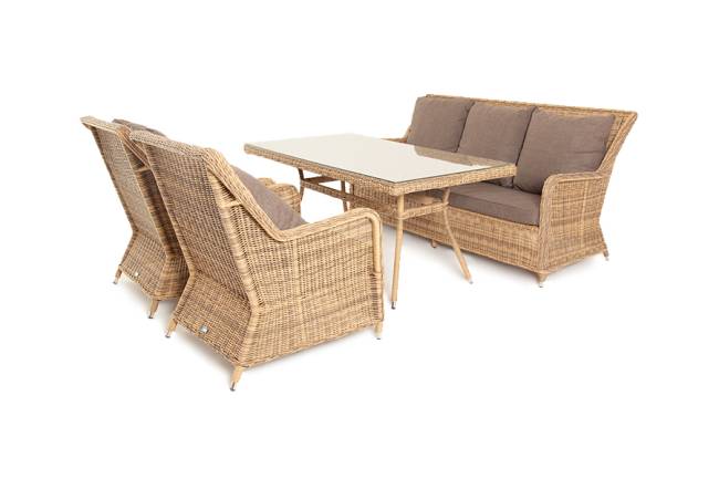 "Гляссе" обеденная группа из искусственного ротанга, цвет соломенный "Гляссе" обеденная группа из искусственного ротанга, цвет соломенный