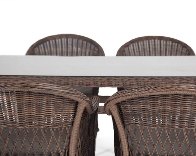 "Амароне" обеденная группа из искусственного ротанга на 6 персон, цвет коричневый "Амароне" обеденная группа из искусственного ротанга на 6 персон, цвет коричневый
