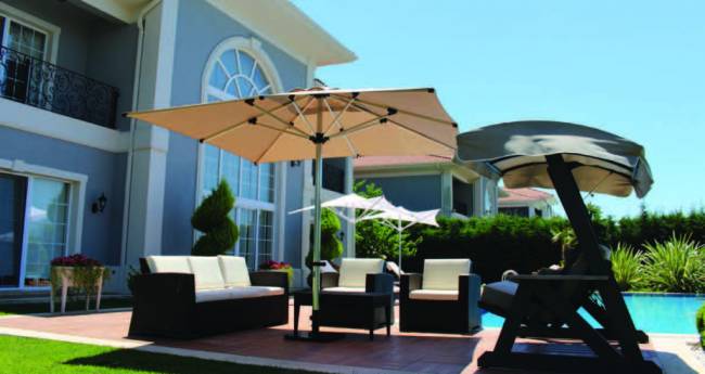 Зонт профессиональный 4х4 м Lux Telescopic Manuel бежевый 4000х4000 мм