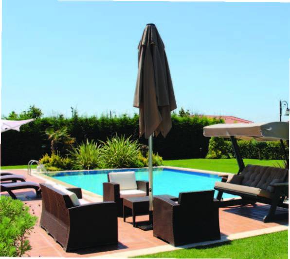 Зонт профессиональный 4х4 м Lux Telescopic Manuel бежевый 4000х4000 мм